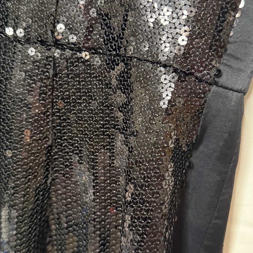 NWOT Prabal Gurung Collab black cross chest bow back sequin cocktail gown 18W - Picture 12 of 13